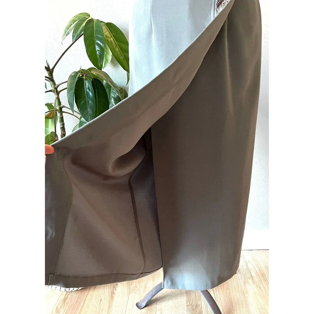 vtg 90s y2k New frontier southwest‎ maxi skirt green boho retro faux wrap small